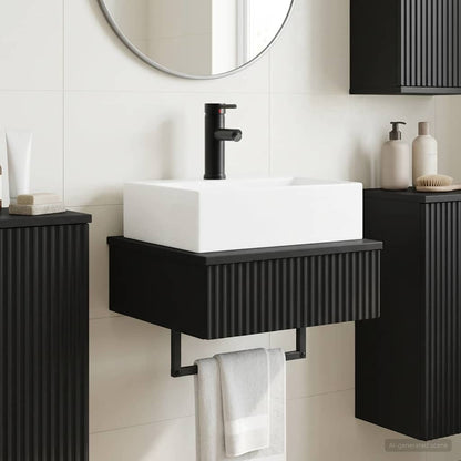 Wall-Mounted Wash Basin Black 40 x 41 x 39 cm Engineered Wood