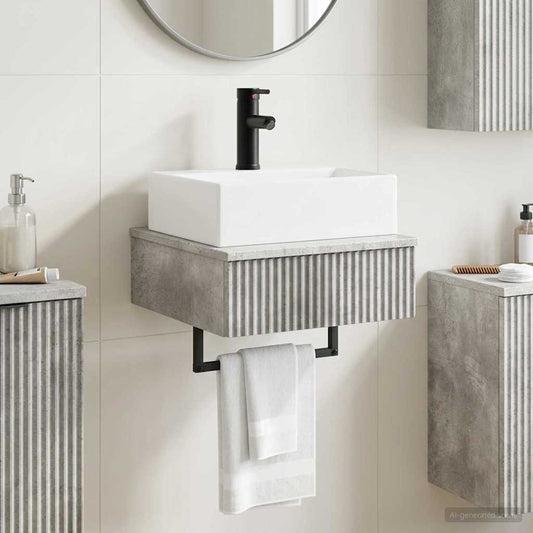 Wall-Mounted Wash Basin Concrete Grey 40 x 41 x 39 cm