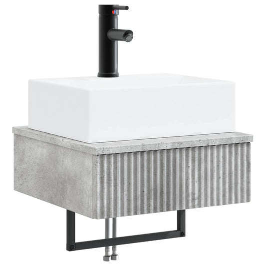 Wall-Mounted Wash Basin Concrete Grey 40 x 41 x 39 cm