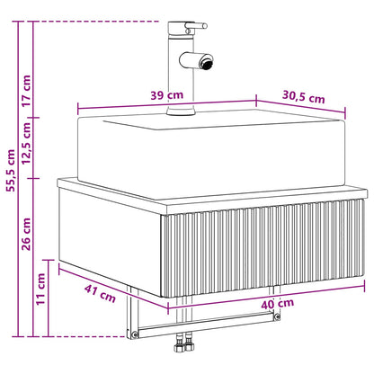 Wall-Mounted Wash Basin Concrete Grey 40 x 41 x 39 cm