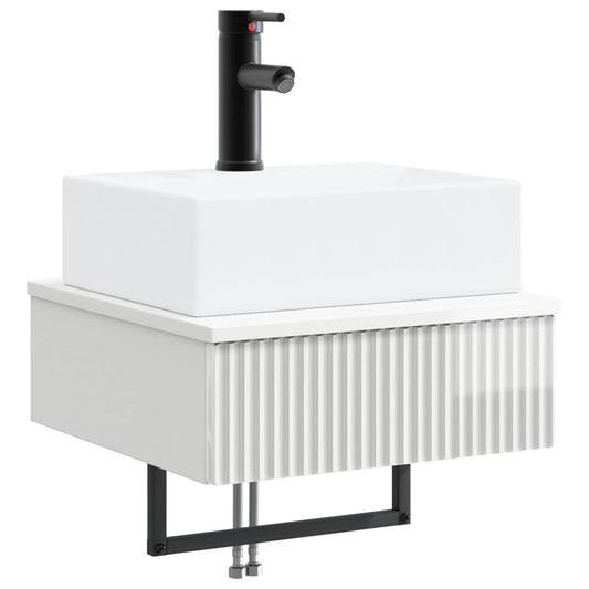 Wall-Mounted Wash Basin High Gloss White 40 x 41 x 39 cm