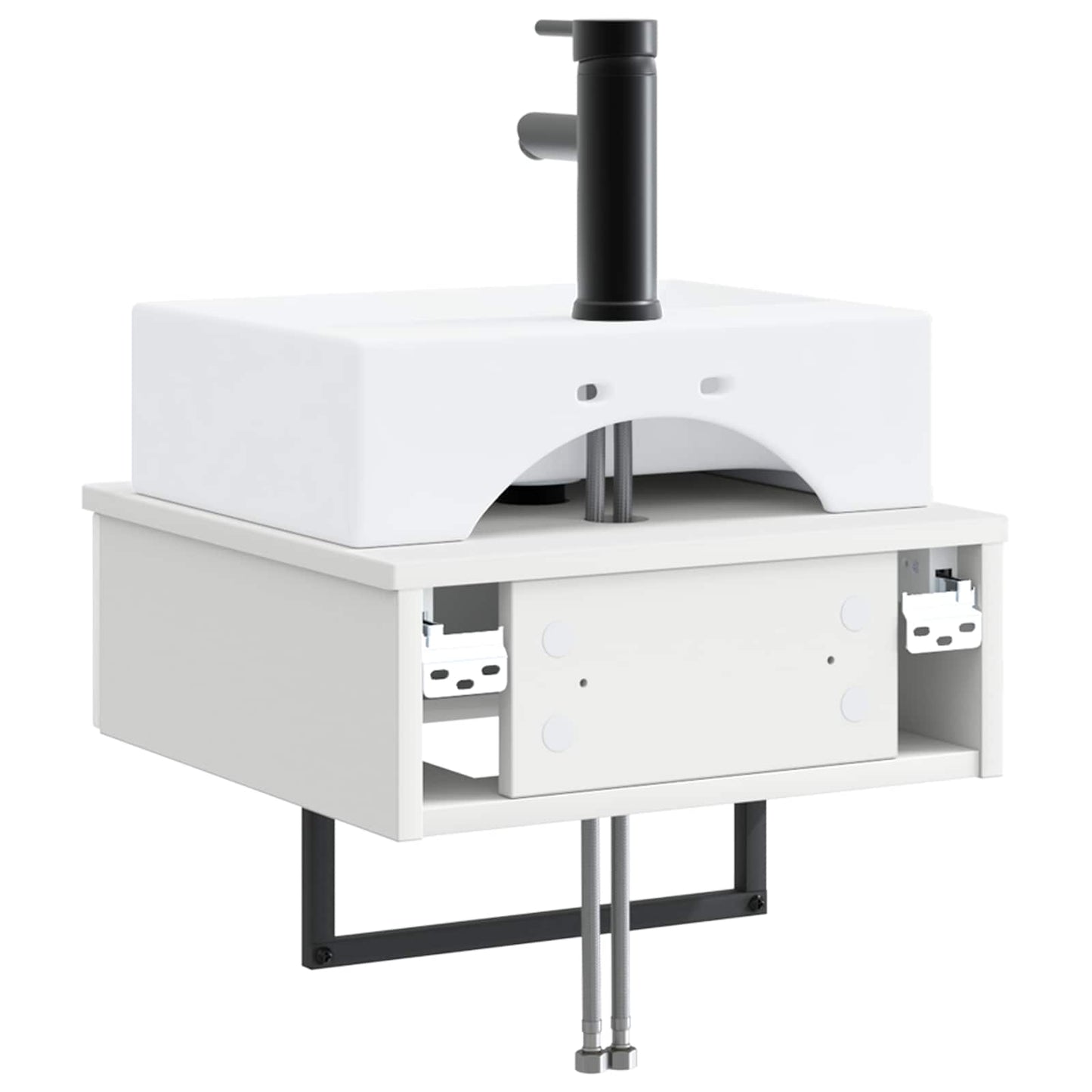 Wall-Mounted Wash Basin High Gloss White 40 x 41 x 39 cm