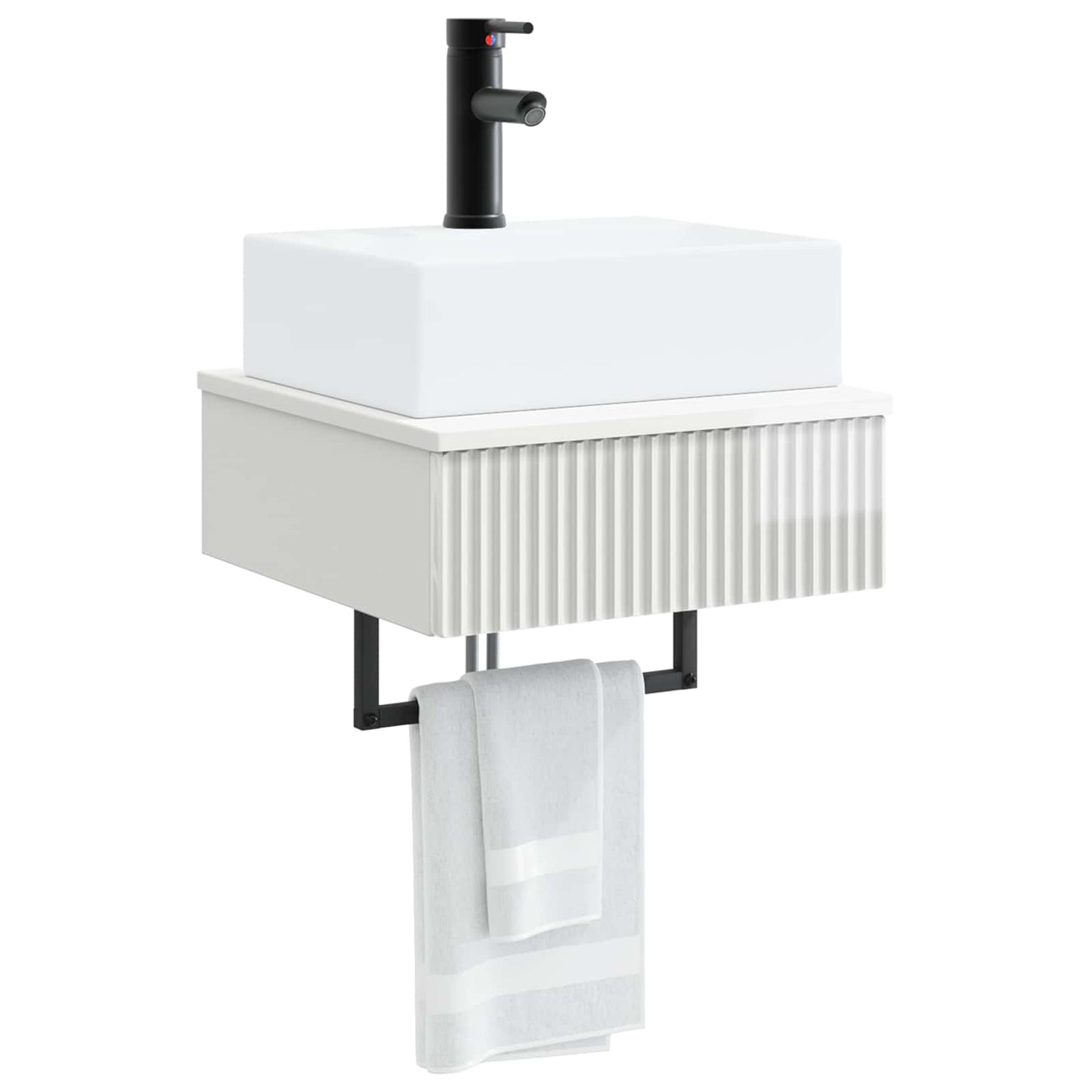 Wall-Mounted Wash Basin High Gloss White 40 x 41 x 39 cm