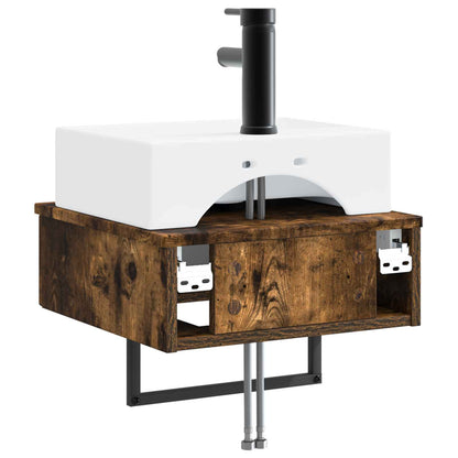 Wall-Mounted Wash Basin Smoked Oak 40 x 41 x 39 cm