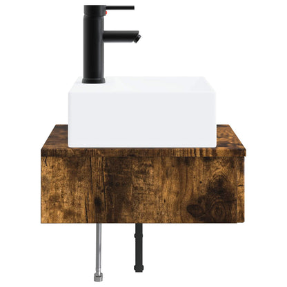 Wall-Mounted Wash Basin Smoked Oak 40 x 41 x 39 cm