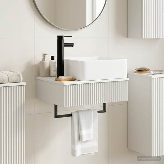Wall-Mounted Wash Basin White 53 x 35 x 39 cm Engineered Wood
