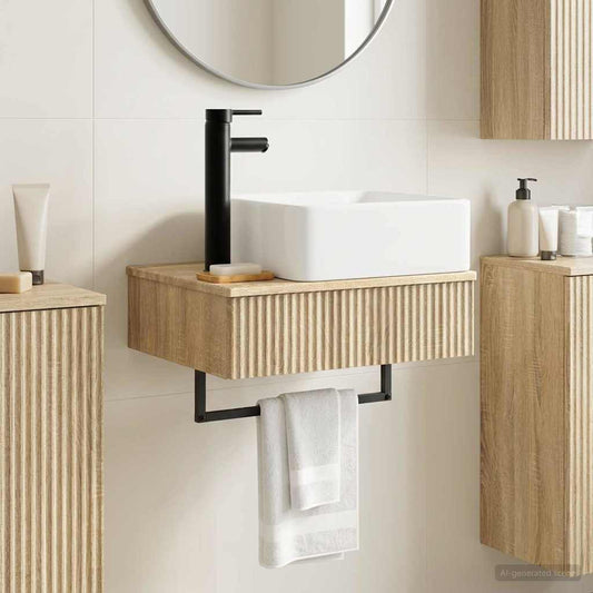 Wall-Mounted Wash Basin Sonoma Oak 53 x 35 x 39 cm