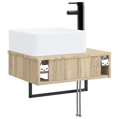 Wall-Mounted Wash Basin Sonoma Oak 53 x 35 x 39 cm
