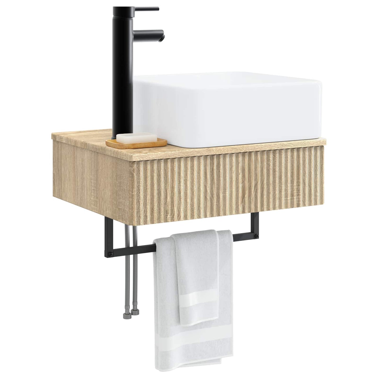 Wall-Mounted Wash Basin Sonoma Oak 53 x 35 x 39 cm