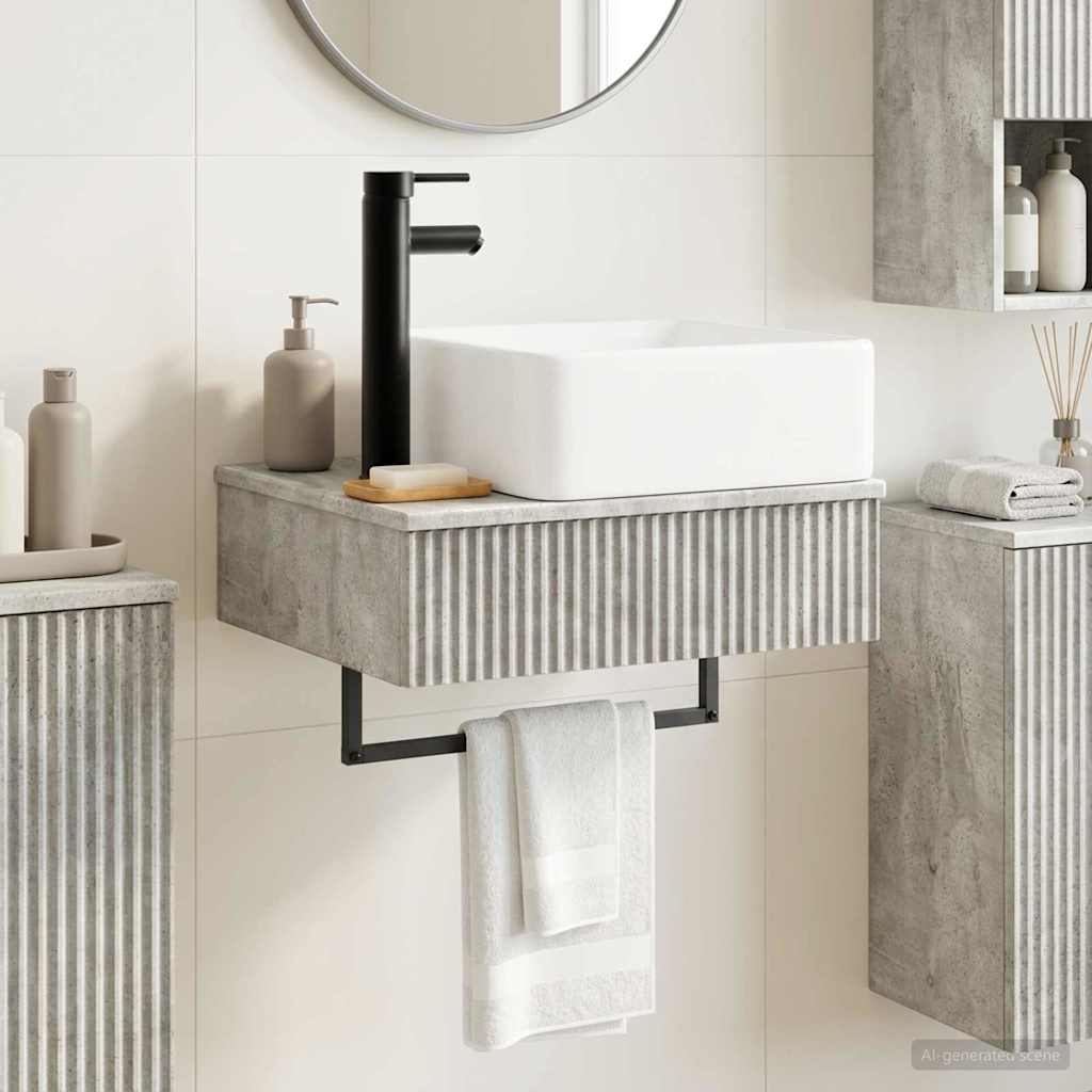 Wall-Mounted Wash Basin Concrete Grey 53 x 35 x 39 cm