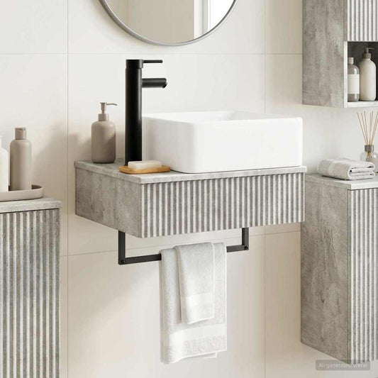 Wall-Mounted Wash Basin Concrete Grey 53 x 35 x 39 cm