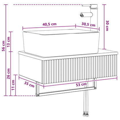 Wall-Mounted Wash Basin Concrete Grey 53 x 35 x 39 cm