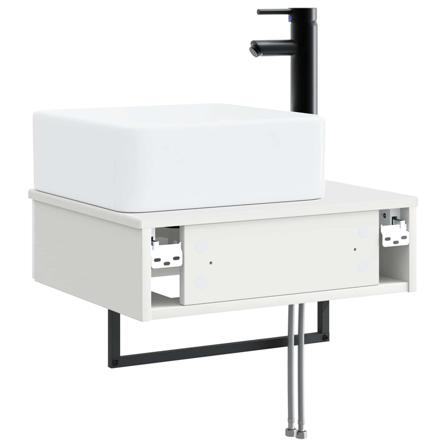 Wall-Mounted Wash Basin High Gloss White 53 x 35 x 39 cm