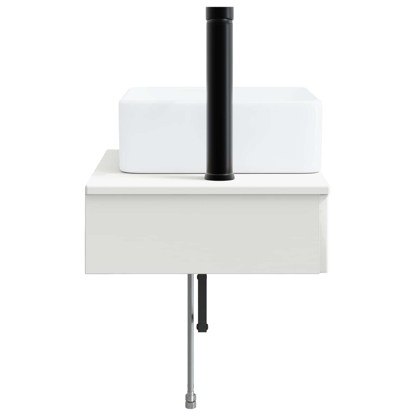 Wall-Mounted Wash Basin High Gloss White 53 x 35 x 39 cm