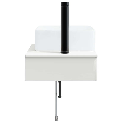 Wall-Mounted Wash Basin High Gloss White 53 x 35 x 39 cm