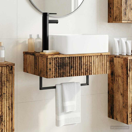 Wall-Mounted Wash Basin Old Wood 53 x 35 x 39 cm