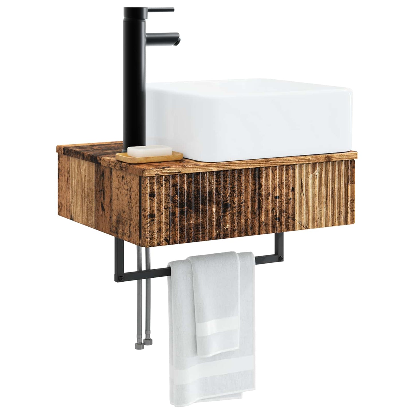 Wall-Mounted Wash Basin Old Wood 53 x 35 x 39 cm