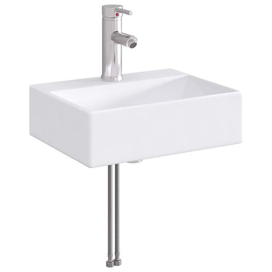 Bathroom Sink with Faucet and Drain Chrome 39 x 30.5 x 12.5 cm