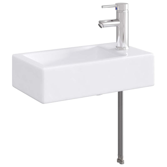 Bathroom Sink with Faucet and Drain Chrome 45.5 x 25.5 x 13 cm
