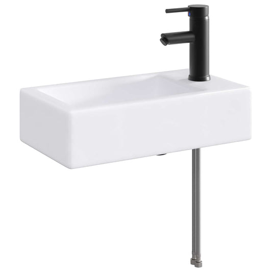 Bathroom Sink with Faucet and Drain Matte Black