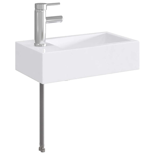 Bathroom Sink with Faucet and Drain Chrome 45.5 x 25.5 x 13 cm