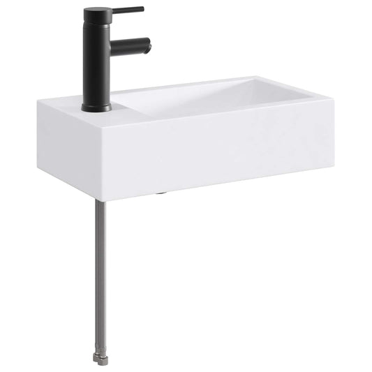 Bathroom Sink with Faucet and Drain Matte Black