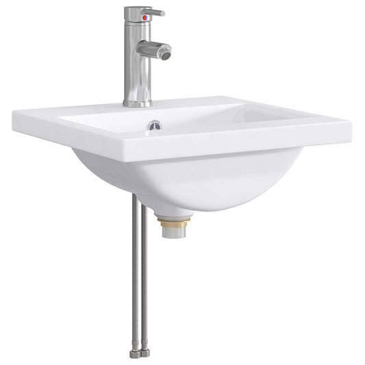 Bathroom Sink with Faucet and Drain Chrome 42 x 40 x 16.5 cm