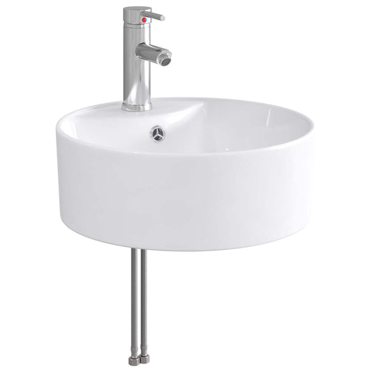 Bathroom Sink with Faucet and Drain Chrome 40.5 x 40.5 x 15 cm