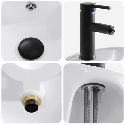 Bathroom Wash Basin Matte Black 40.5 x 40.5 x 15 cm Metal