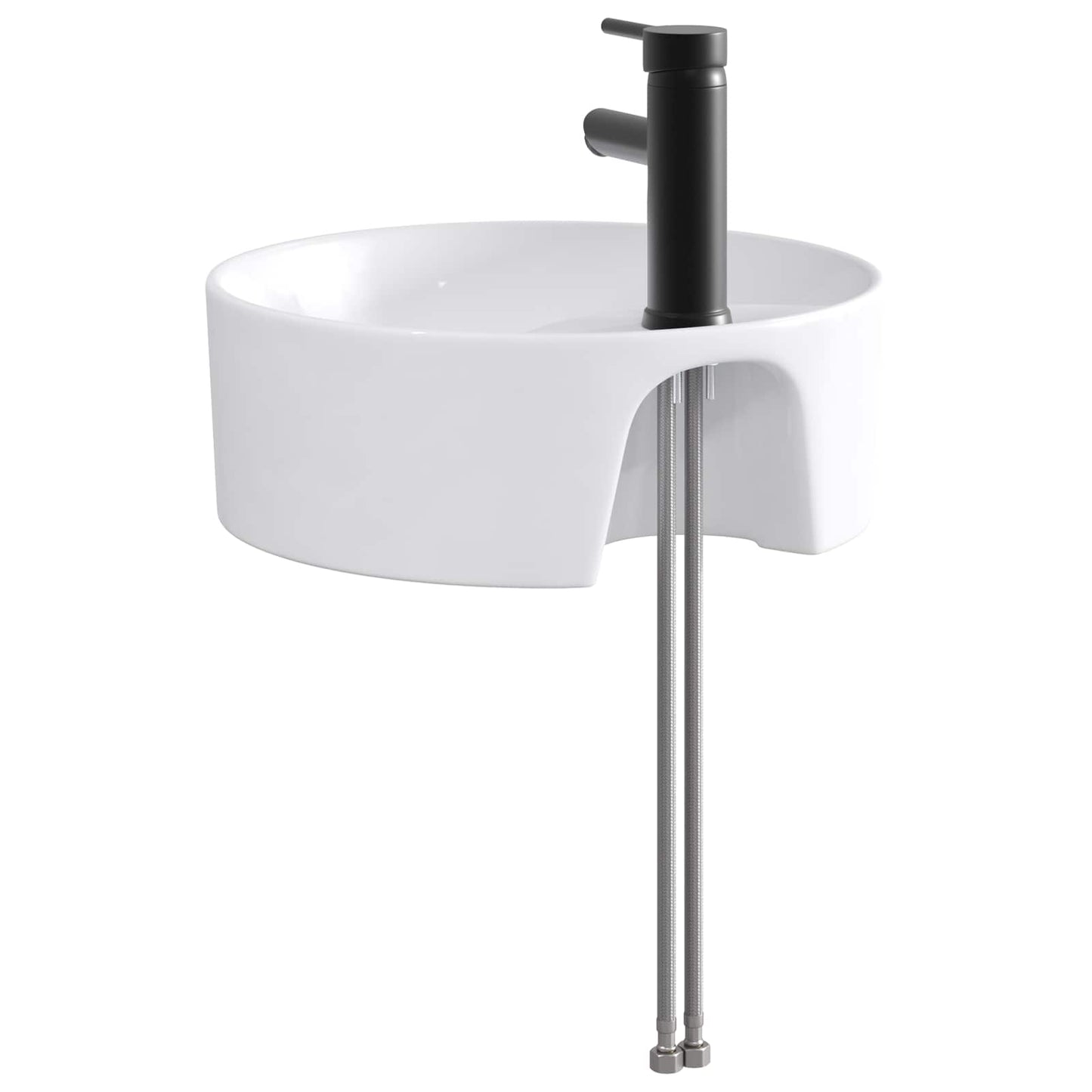 Bathroom Wash Basin Matte Black 40.5 x 40.5 x 15 cm Metal
