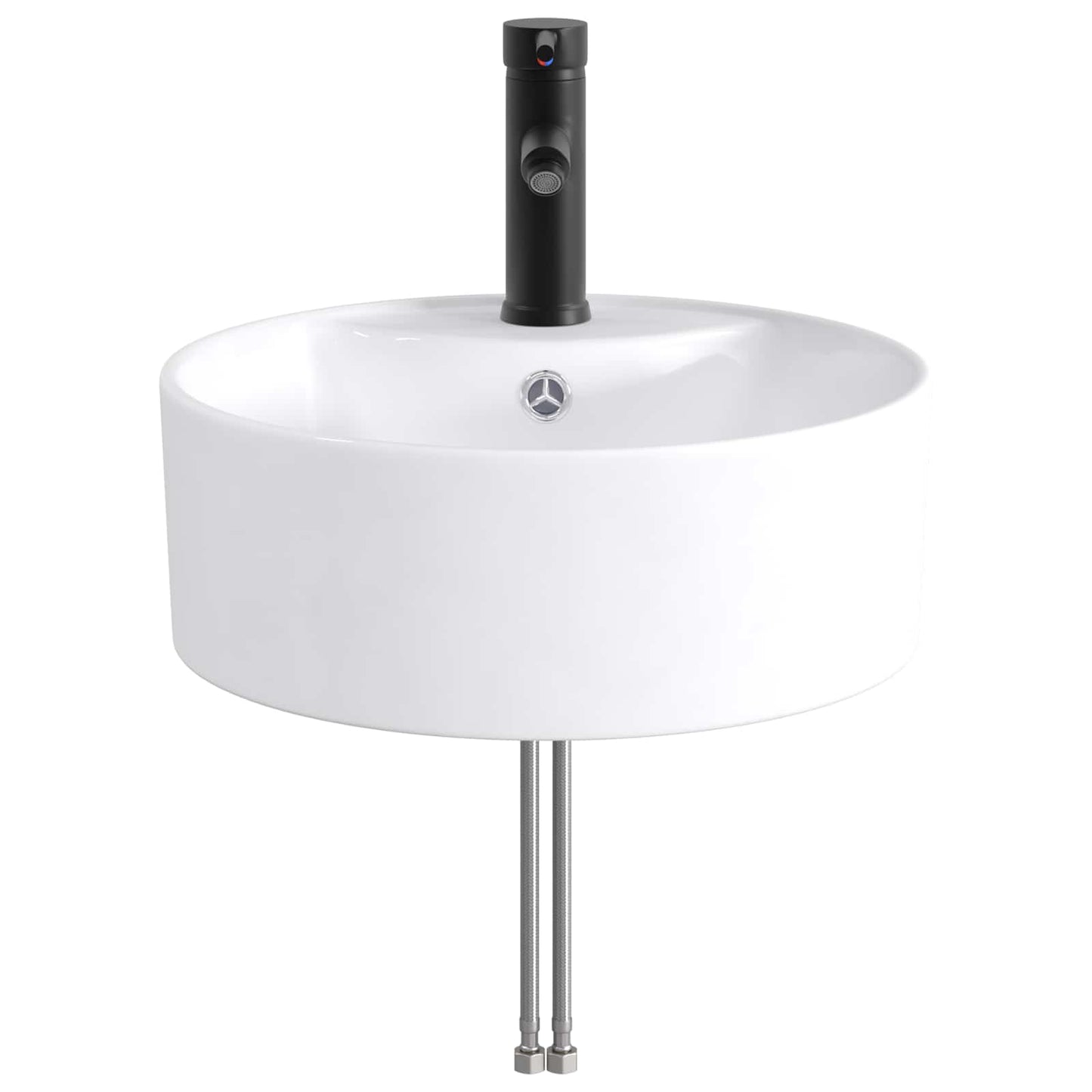 Bathroom Wash Basin Matte Black 40.5 x 40.5 x 15 cm Metal