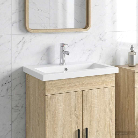 Bathroom Wash Basin Chrome 61 x 40 x 16.5 cm Metal