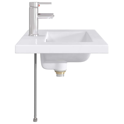 Bathroom Wash Basin Chrome 81 x 40 x 17.5 cm Metal