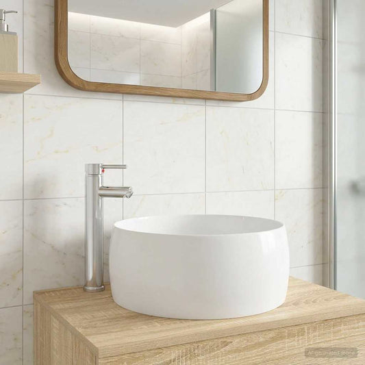 Bathroom Sink with Faucet and Drain Chrome 38.5 x 38.5 x 16 cm