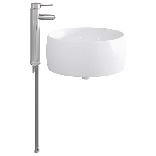 Bathroom Sink with Faucet and Drain Chrome 38.5 x 38.5 x 16 cm
