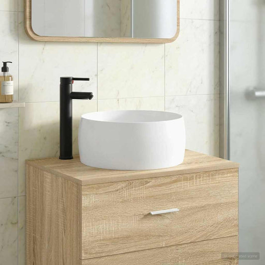 Bathroom Sink with Faucet and Drain Matte Black