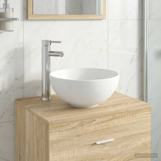 Bathroom Sink with Faucet and Drain Chrome 32 x 32 x 13 cm