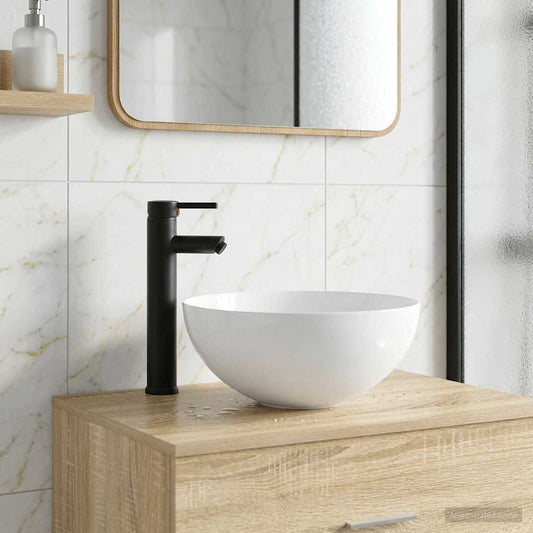 Bathroom Sink with Faucet and Drain Matte Black
