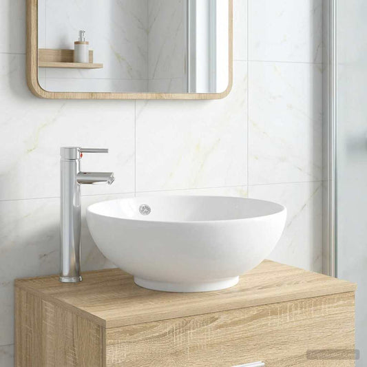 Bathroom Sink with Faucet and Drain Chrome 44 x 44 x 16 cm