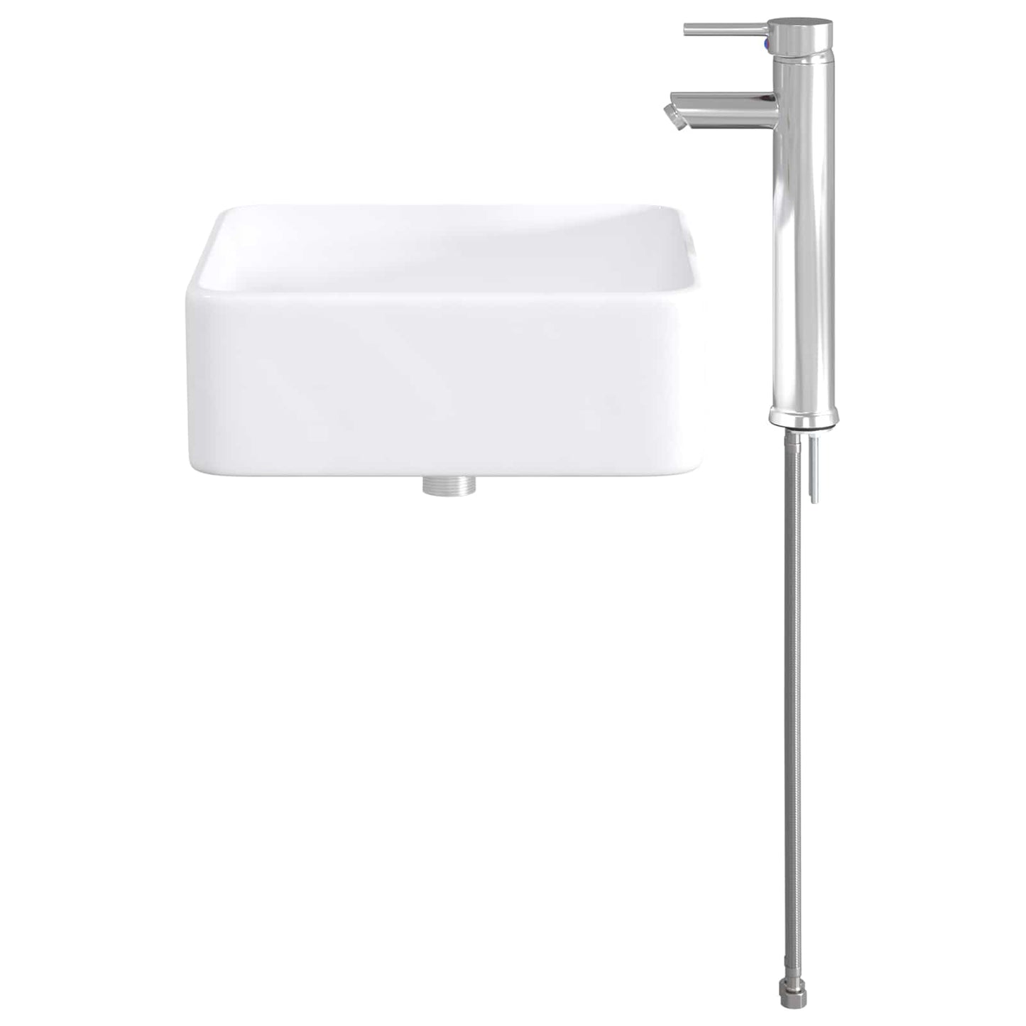 Bathroom Wash Basin Chrome 36.5 x 36.5 x 13 cm Metal