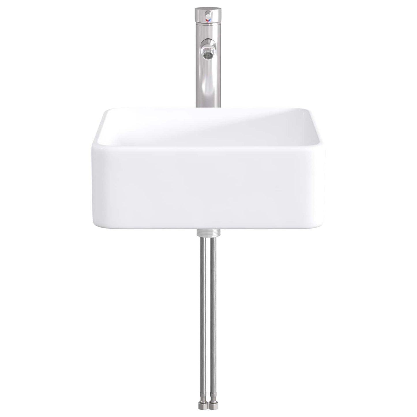 Bathroom Wash Basin Chrome 36.5 x 36.5 x 13 cm Metal