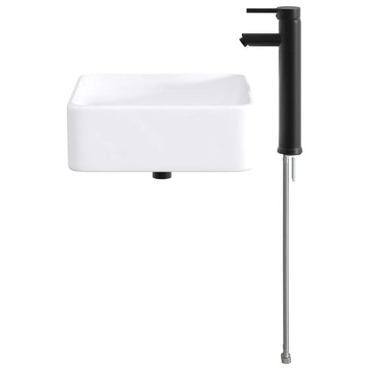Bathroom Wash Basin Matte Black 36.5 x 36.5 x 13 cm Metal