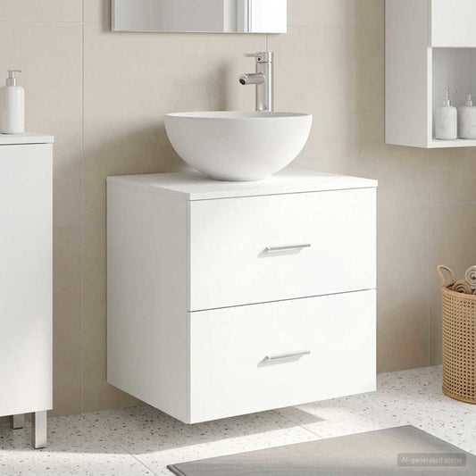 Wall-Mounted Sink Vanity White 49.5 x 35 x 63 cm