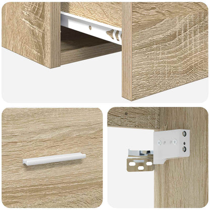 Wall-Mounted Sink Vanity Sonoma Oak 49.5 x 35 x 63 cm