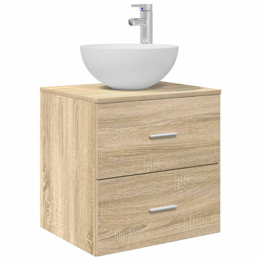Wall-Mounted Sink Vanity Sonoma Oak 49.5 x 35 x 63 cm
