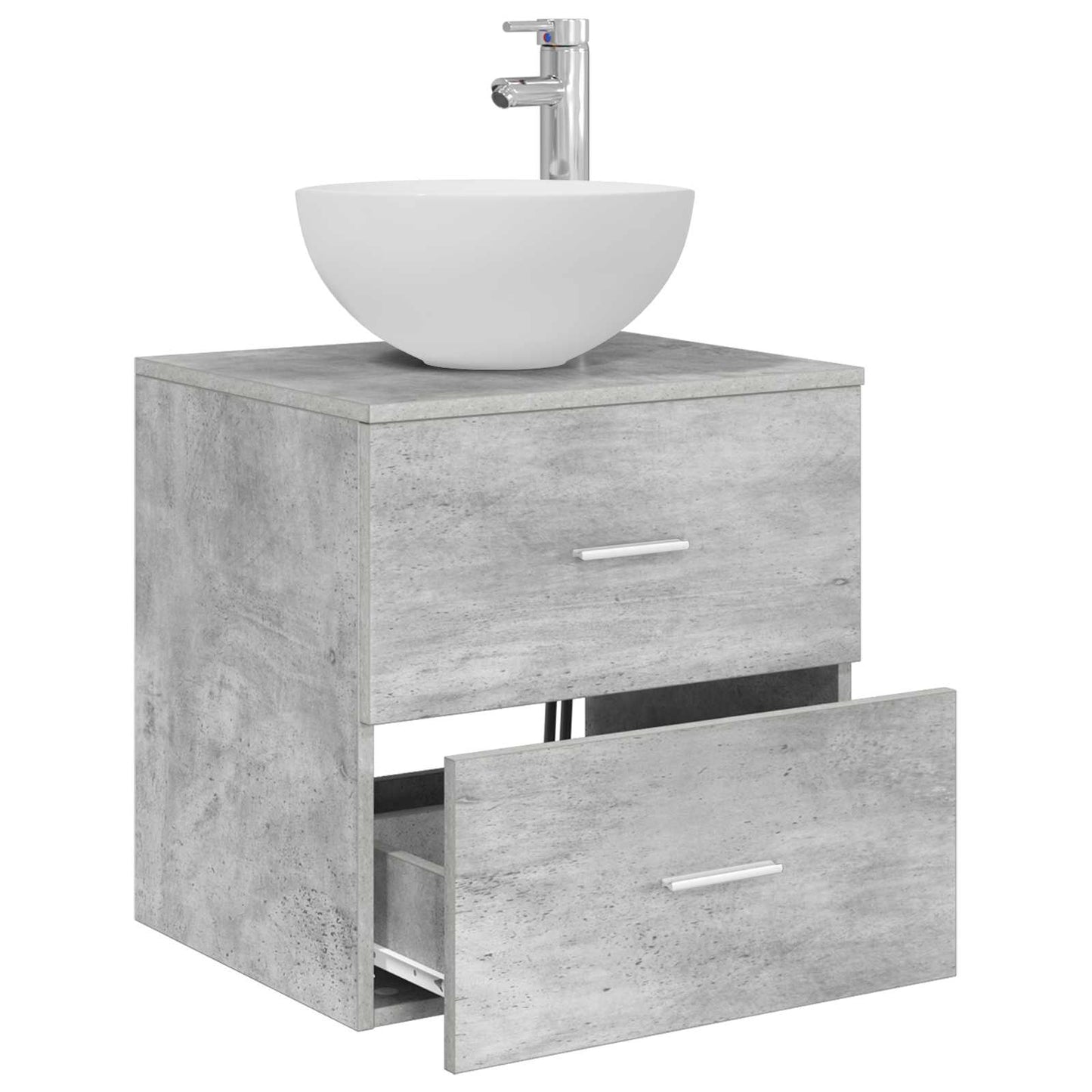 Wall-Mounted Sink Vanity Concrete Grey 49.5 x 35 x 63 cm