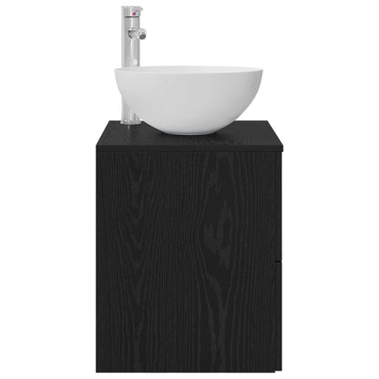 Wall-Mounted Sink Vanity Black Oak 49.5 x 41 x 64.5 cm
