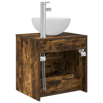 Wall-Mounted Sink Vanity Smoked Oak 49.5 x 41 x 64.5 cm