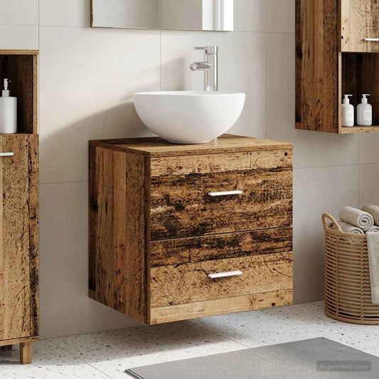 Wall-Mounted Sink Vanity Old Wood 49.5 x 41 x 64.5 cm