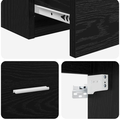 Wall-Mounted Sink Vanity Black Oak 49.5 x 41 x 63 cm